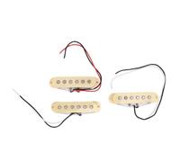 ASHATA 3 Pezzi 3 Pacco Set Pickup Chitarra Singola Bobina Crema | Aggiornamento del tono, accessori a 6 corde inclusi, ponte centrale sul manico, struttura in lega a carica manuale, stile