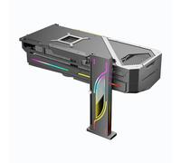 ASHATA 5v 3pin RGB GPU Support Bracket, Supporto per la Scheda Video Support Brace Support GPU GPU, con Base Magnetica, Supporto Argb Verticale, Altezza Regolabile 19-153 Mm (Black)