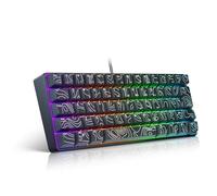 ASHATA 60% di Tastiera da Gioco RGB Cablata, Mini Compact RGB Retroilluminata 61 Tasti Cablati N Tastie di Contorno di Rollover Chiave, per i Giochi di Lavoro