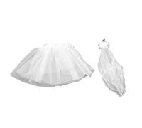ASHATA Abito da Sposa per Oca da Giardino per Statue da 23in/17in | Tessuto di lunga durata, costume lavabile, adatto alle oche floreali, decorazioni uniche per le feste
