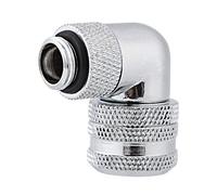 ASHATA Adattatore angolare filettato G1 / 4, PC Raffreddamento ad Acqua Ottone Angolo 90 Gradi Connettore Rotante Raccordo Connettore per Diametro Esterno 14mm Raffreddamento ad Acqua PC (Argento)