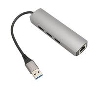ASHATA Adattatore da USB 3.0 a Ethernet, Porta LAN da USB a RJ45 Gigabit Scheda LAN Cablata con 3 Schede LAN USB 3.0 Plug And Play Adattatore di Rete USB per Laptop Tablet Desktop