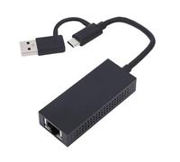 ASHATA Adattatore di Rete Cablata Gigabit da USB Tipo C a RJ45 Doppia Porta 2,5G, Convertitore Ethernet Esterno in Lega di Alluminio per Laptop, Desktop, Plug and Play