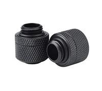 ASHATA Adattatore G1 / 4 Filettato per Raffreddamento ad Acqua PC, 2 Pezzi Ottone G1 / 4 Adattatore Filettato per Connettore a Due Fori, Adatto per Tubo Diametro Esterno 12,7 mm (Nero)