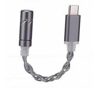 ASHATA Adattatore Jack per Cuffie da USB C a 3,5 Mm |Supporto Cavo Decodificatore di Tipo C per Telefono con Decodifica Ad Alta Risoluzione 24 Bit 96 KHz (SILVER)