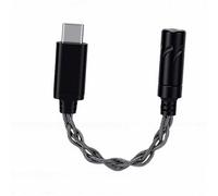 ASHATA Adattatore Jack per Cuffie da USB C a 3,5 Mm |Supporto Cavo Decodificatore di Tipo C per Telefono con Decodifica Ad Alta Risoluzione 24 Bit 96 KHz (BLACK)