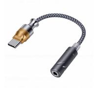 ASHATA Adattatore Jack per Cuffie da USB C a 3,5 Mm |Supporto Cavo Decodificatore di Tipo C per Telefono con Decodifica Ad Alta Risoluzione 24 Bit 96 KHz (GOLD)