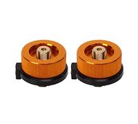 ASHATA Adattatore per Fornello da Campeggio da 2 Pezzi Adattatore per Propano Portatile con Spegnimento Automatico per Convertitore per Serbatoio del Gas da Lungo a Piatto Nylon Leggero Rame Lega di