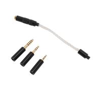 ASHATA Adattatore per jack per cuffie femmina a maschio 4,4 mm bilanciato per dispositivi mobili e dispositivi mobili in rame placcato argento di alta qualità leggero 1 unità (argento)