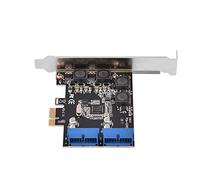 ASHATA Adattatore per scheda USB 3.0 da PCI E PCI Express a 2 porte 19 pin header con basso profiloUSB 3.0 header PCI Express a doppia scheda USB 3.0 a 19 pin