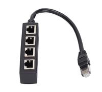 ASHATA Adattatore Splitter RJ45 Ethernet da 1 a 4 - Adattatore di Rete Cat 7 LAN, Cavo Connettore Presa Ethernet
