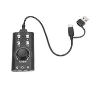ASHATA Adattatore USB a Jack da 3,5 Mm Scheda Esterna, con Controllo del Volume e di Voce, per PC Laptop Cuffie da Tavolo Microfono