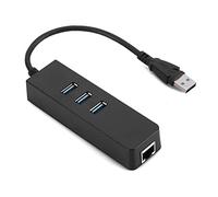 ASHATA Adattatore USB RJ45, DM-HE27 RTL8153 Adattatore Convertitore USB 3.0 Ethernet con 3 Porte 3.0 Hub a RJ45 Senza unità, Hub USB Convertitore Ethernet USB 3.0 Gigabit Supporto per Hot Plug