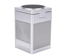 ASHATA Altoparlante Bluetooth Caricabatterie Wireless Sveglia Display Pixel per Amanti della Musica Grigio Portatile