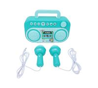 ASHATA Altoparlante portatile con microfono per bambini con tecnologia BT, che fa cantare i bambini in ambienti chiusi (GREEN)