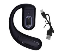 ASHATA Auricolare, Auricolare Wireless con Microfono di Cancellazione del Rumore, a Orecchio Singolo, Wireless con Gancio per le Orecchie Sportive (BLACK)