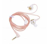 ASHATA Auricolari da Gioco Cablati, Cuffie IEM Cablate da 3,5 Mm, Auricolari da Gioco HiFi con Bassi Profondi con Microfono, Cablati con Driver Dinamico da 11 Mm, IEM Cablato per Musica Video (WHITE)