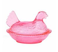 ASHATA Barattolo per caramelle vintage con coperchio, infrangibile, per biscotti e caramelle, decorazione per la casa, 11,9 x 8,5 cm, in plastica (rosa)