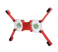 ASHATA Base di raffreddamento portatile per laptop, con supporto antiscivolo, doppia ventola a emissione di luce, supporto USB pieghevole per computer portatile (rosso)