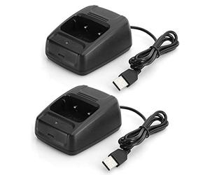 ASHATA Base di ricarica 2 pezzi per BF666S / BF777S / BF888S / H777 / R888splus, Caricabatterie USB con indicatore di ricarica