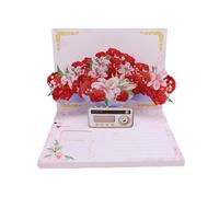 ASHATA Biglietto di Auguri in 3D, Biglietto Pop -up 3D Biglietto di Auguri 3D Bouquet con Registrazione Vocale e Fotogramma Fotografica per il Compleanno Materio Attiversario