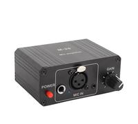 ASHATA Booster con Guadagno Microfono per Preamplificatore con Uscita di Ingresso 3,5 Mm/6,5 Mm/xlr, Potenza Fantasma a 48 V, Basso Rumore per Microfono Dinamico e Condensatore