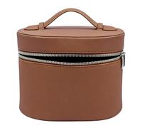ASHATA Borsa Cosmetica Portatile Custodia Leggera per Trucco per Donne e Ragazze Materiale PU per Viaggi (BROWN)