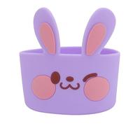 ASHATA Bottiglia in silicone resistente in 3 pezzi, copertura protettiva antigraffio portatile con motivo coniglio animato per tazze ca. 8 x 8 x 8 cm (PURPLE)