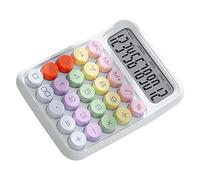 ASHATA Calcolatrice con Tastiera Meccanica, Calcolatrice da Tavolo Colorata con con Interruttore Meccanico per Ufficio Scolastico, da Tavolo Elettronica (WHITE)