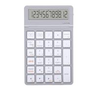 ASHATA Calcolatrice con Tastierino Numerico Wireless 2.4G |Tastierino Numerico Digitale Bluetooth con Display LCD per Laptop (Argento Bianco)