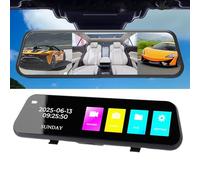 ASHATA Camera da Specchio Posteriore 4K, Canotta da Cruscotto Touchscreen da 9.66" con Registrazione Anteriore Anteriore, Lente Angolare Super Largo a 170° per la Sicurezza di Guida