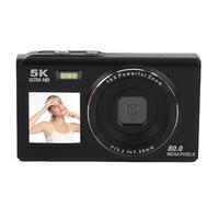 ASHATA Camera Digitale a Doppia Schermata 5K per Fotografia 80MP 18x Zoom Wifi Vlog con Fotocamera da 2,8+1,5 Pollici AF Focus e Scheda di Memoria da 32 GB (BLACK)