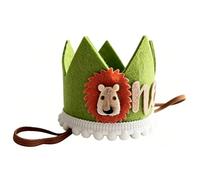 ASHATA Cappello da Compleanno per Bambini con Leone, Divertente Accessorio Fotografico per Avventure Nella Giungla, Morbido Tessuto Non Tessuto, Perfetto per Feste di Ragazzi e Ragazze (A)