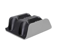 ASHATA Caricabatterie di controllo Supporto comodo con ricarica efficiente dei controlli della console di gioco caricatore doppio per sottile, controlli con bordi in policarbonato ABS (grigio, nero)
