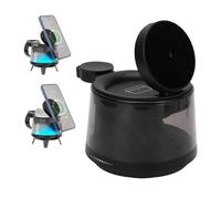 ASHATA Caricatore Wireless da 3 in 1 con Altoparlante Bluetooth, Luce Notturna Al Comodino, Stazione di Ricarica Magnetica Pieghevole in Rapida Ricarica