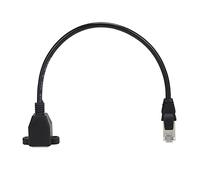 ASHATA Cavo di Prolunga Ethernet, Maschio a Femmina con Foro per Vite Cavo Adattatore Riparabile per Componenti di Reti LAN Router Modem PC Computer Laptop (0,3 M)