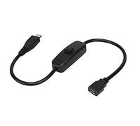 ASHATA Cavo Micro USB, Cavo di prolunga Femmina/Maschio Micro USB con Interruttore a Pulsante 501 per, Cavo Micro USB con Interruttore a Pulsante 501 Cavo di Alimentazione prolunga Maschio e Fem