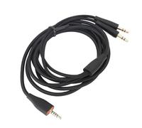 ASHATA Cavo per Cuffie per Cavo Sostitutivo MMX100 da 2 M, Antigroviglio, per Giochi su PC, Visione di Film (BLACK)