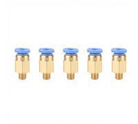 ASHATA Connettore Pneumatico 5xPC4-M6, Accessori per Stampante 3D 5pcs Collegamento PC4-M6 Attraverso raccordi Pneumatici con Diametro Esterno 4mm per Tubo PU/Tubo in Nylon