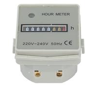 ASHATA Contatore Ore Meccanico Timer Industriale 220V 0.3W | Display LCD digitale, gamma 99999,99H, con compressore generatore, supporto integrato, indicatore luminoso