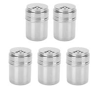 ASHATA Contenitore per Condimenti in Acciaio Inox con Coperchio Rotante, | Shaker per spezie con coperchio rotante, contenitore a prova di perdite, per barbecue, campeggio, uso in cucina