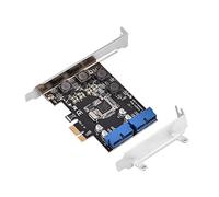 ASHATA Controller PCI Express USB 3.0, Scheda Espansione PCI-E 2X Connettori Interni USB 3.0 a 19 Pin, Super Speed PCI Express a Porta Interna Adattatore per WinXP / 7/8 / 8.1/10, ECC.
