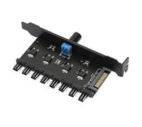 ASHATA Controller Ventola per PC a 8 Canali, Regolatore di velocità della Ventola di Raffreddamento della Manopola SATA per la Staffa PCI della Ventola PWM VGA del Disco Rigido del Telaio della CPU