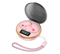 ASHATA Cuffie a a Orecchie Wireless, Auricolari Super Sottili Comodi per Dormire con 5.3, Trasmissione da 10 M, Frequenza 20Hz 20kHz, Ricarica di Tipo C (PINK)