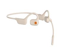 ASHATA Cuffie a Conduzione Ossea con Cancellazione Avanzata del Rumore Batteria a Lunga Durata per la Corsa del Telefono Cellulare da Palestra (Beige)