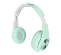 ASHATA Cuffie con cancellazione attiva del rumore, Bluetooth 5.0, cuffie over-ear wireless pieghevoli, cuffie RGB con luce colorata, paraorecchie in pelle PU, per ragazzi, ragazze (Verde)