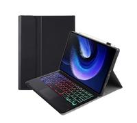 ASHATA Custodia per tastiera per tablet Mi Pad 6 6 Pro da 11 pollici 2023, custodia con supporto in PU con tastiera BT wireless rimovibile magnetica a 7 colori, supporto retroilluminato per Android,