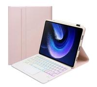 ASHATA Custodia per tastiera per tablet Mi Pad 6 6 Pro da 11 pollici 2023, custodia con supporto in PU con tastiera BT wireless rimovibile magnetica a 7 colori, supporto retroilluminato per Android,
