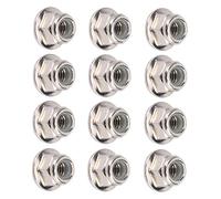 ASHATA Dado di Bloccaggio per Pneumatici Antiscivolo da 12 Pezzi per Axial SCX10 1/10 RC Modello di Auto, Dadi delle Ruote da 4 Mm per Accessori Auto RC (SILVER)