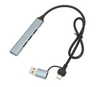 ASHATA Docking Station Hub Tipo C a 4 Porte, Hub USB 3.0 in Lega di Alluminio da 5 Gbps, Docking Station USB 3.0 Plug And Play Grigio Siderale per PC Desktop Portatile